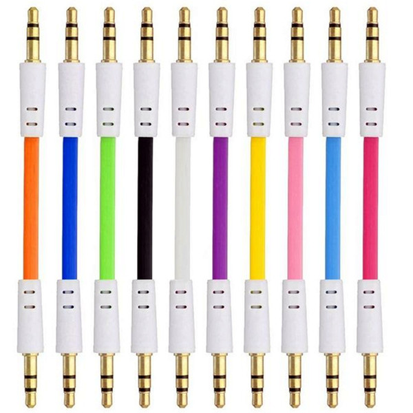 1m 3FT Flat Noodle 3.5mm to 3.5mm Audio Cable Colorful Male Car Stereo AUX Extended Audio Auxiliary Cord for iPhone Samsung MP3 MP4