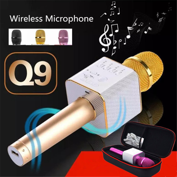 Magic Q9 Bluetooth Microphone Speaker Q9 Karaoke Singing Record Player KTV Wireless Portable Microphone for iPhone7 plus Samsung S7 Edge LG