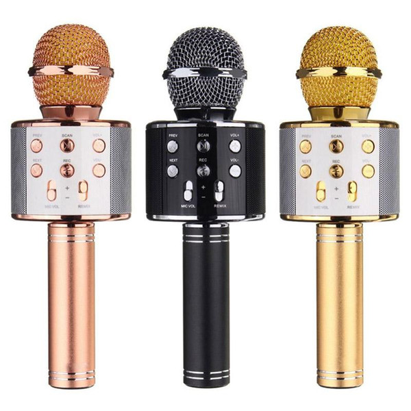 WS 858 wireless microphone professional condenser karaoke mic bluetooth stand radio mikrofon studio recording studio WS858