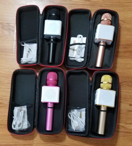 Q7 Handheld Microphone Bluetooth Wireless KTV With Speaker Mic Microfono Loudspeaker Portable Karaoke Player in retail bag High Quality