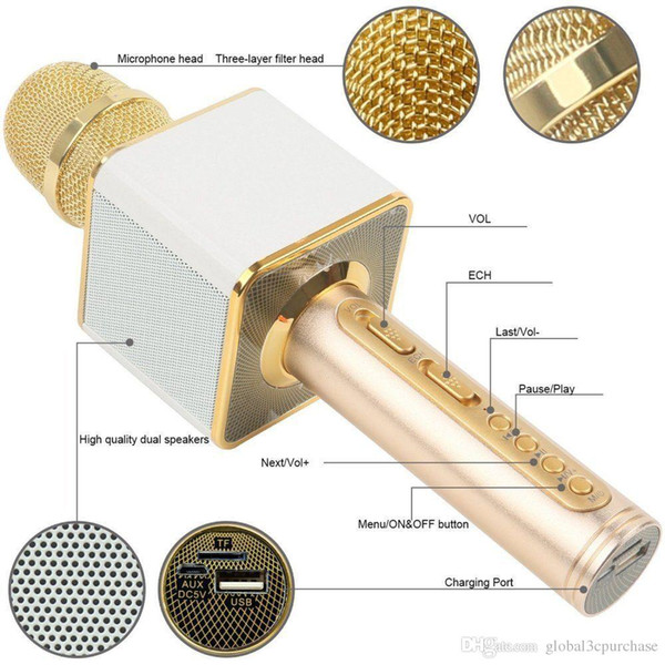 SD08 karaoke ktv singing player wireless Bluetooth microphone speaker magic microphones bluetooth wireless speaker with gift box