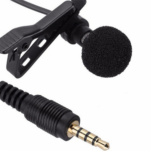 Portable Mini Clip-on Lapel Lavalier Microphone 3.5mm Jack Hands-free Mini Wired Condenser Microphone for iphone Samsung Smartphone DHL ship