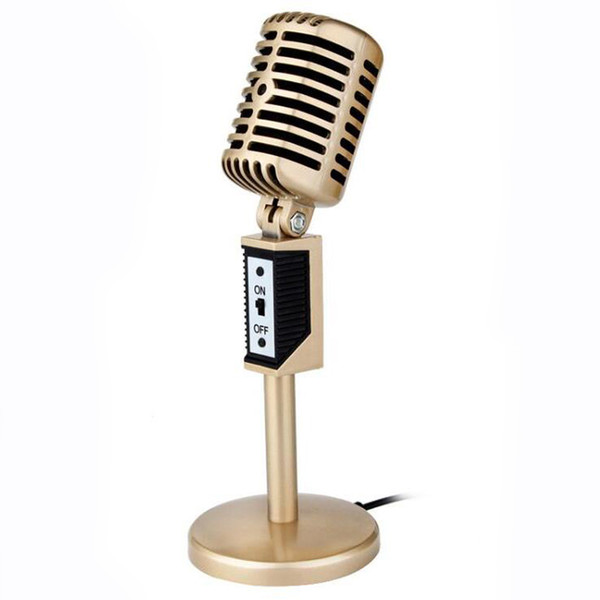 Professional Studio Wired Vintage Classic Microphone Retro Condenser Old Style Conference KTV MIC for Computer Desktop Laptop