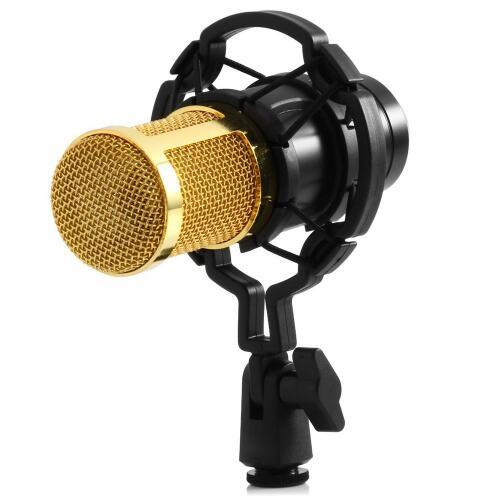 Black High Quality Professional 3.5mm Wired BM-800 Condenser Sound Recording Microphone with Shock Mount for Radio Braodcasting