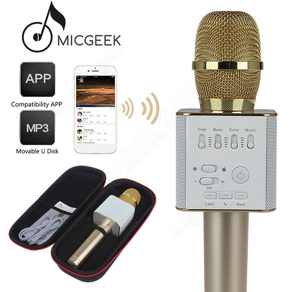 Micgeek Q9 Bluetooth Microphone Wireless Bluetooth Speaker Handheld Karaoke Portable Handheld Music Player KTV Singing For iOS Android