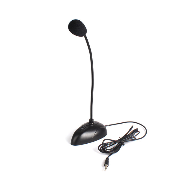 New 3.5mm Jack Plug Mini PC Microphone Studio Speech Mic Stand Holder for PC Desktop Notebook