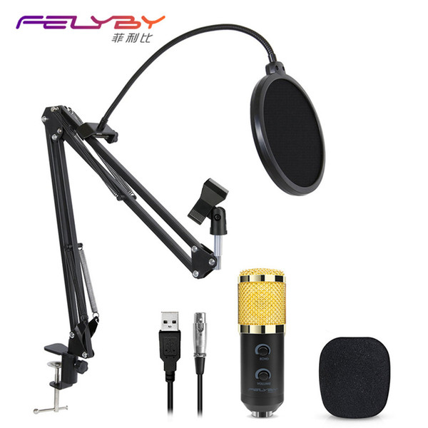 FELYBY mikrofon bm 800 upgraded bm 900 USB professional microphone for computer condenser microphone karaoke microphones