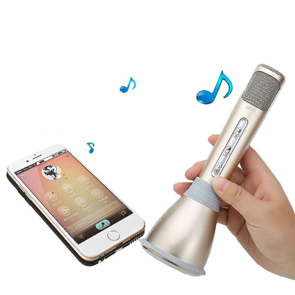 K068 Karaoke Player Wireless Bluetooth Music Condenser Microphone With Mic Speaker KTV Singing Record For Phones Computer