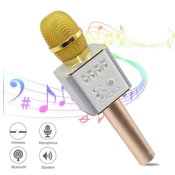 Magic Q9 Bluetooth Wireless Microphone Handheld Microfono KTV With Speaker Mic Loudspeaker Karaoke Q7 Upgrade For Android Phone