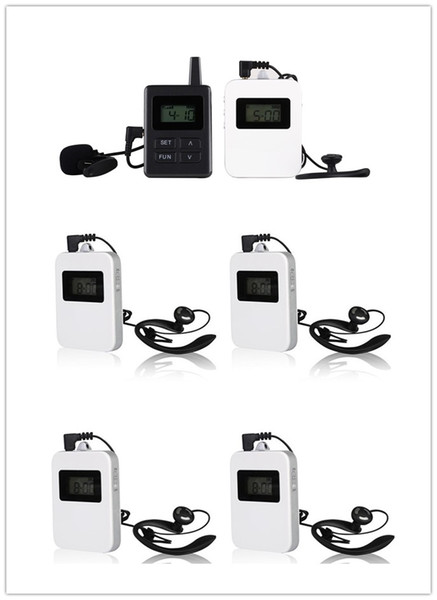 Radio Guide System for Tour Guiding Simultaneous Translation Museum Visiting Coaching Church Assistive Listening (1 Transmitte+5 receivers)