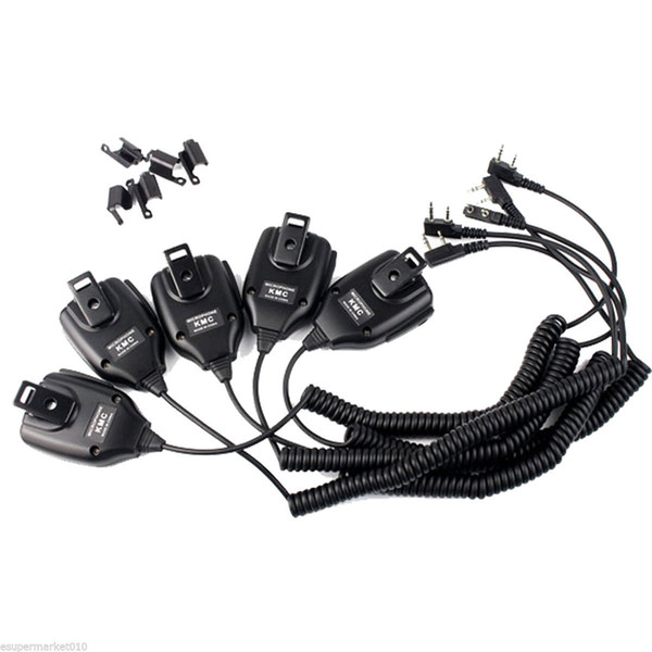 Retevis 5Pcs 2Pin PTT Remote Speaker Mic For Retevis H777 Baofeng 888s TYT Radio