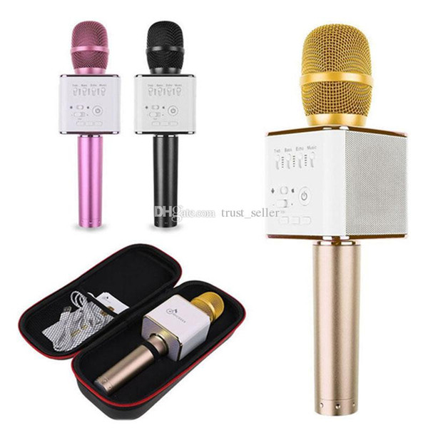 Q9 Bluetooth Microphone Portable Handheld Wireless KTV Karaoke Player Dual Horns Loudspeaker Speaker For iPhone 7 Plus Samsung DHL