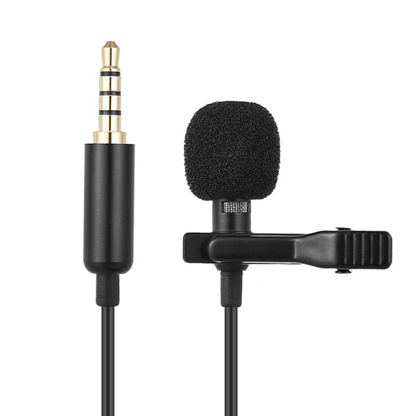 Mini Portable Microphone Condenser Collar Clip Lapel Lavalier 3.5mm Microphon Adapter Cable Wired Mikrofo/Microfon for Phone PC Laptop