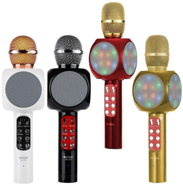 WS1816 Wireless Bluetooth KTV Karaoke Microphone Speaker USB LED Light Woodwind Instruments Accessories