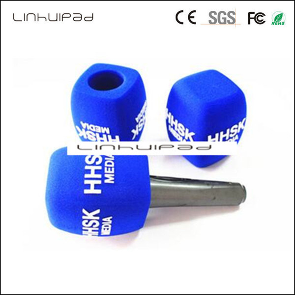 linhuipad 4CM diametre customization Blue Interview Mic Windscreen Handheld windshield Video Camera Condenser Mic Foam Cover