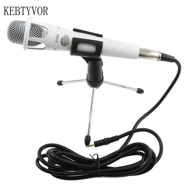 E300 Condenser Handheld Microphone XLR Professional Large Diaphragm MIC With Stand For Computer Studio Vocal Recording Karaoke