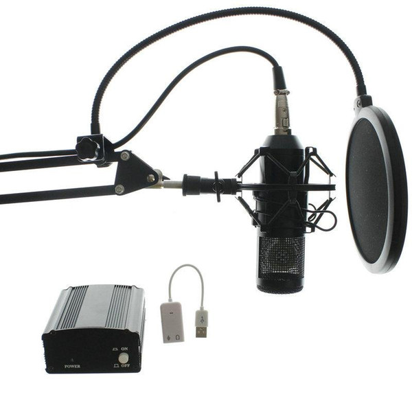 New set BM800 Professional 3.5mm Wired Condenser Studio Microphone with Stand Holder