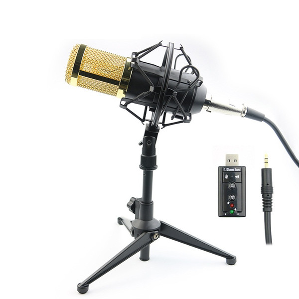 Professional BM-800 BM 800 Condenser microphone Pro Audio Studio Vocal Recording mic KTV Karaoke Desktop mic Metal Shock Mount