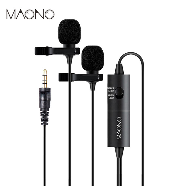 MAONO AU-200 Lavalier Microphone Audio Video Phone Lapel Microphone Condenser Mic Recorder for iPhone X Canon Nikon DSLR Camera