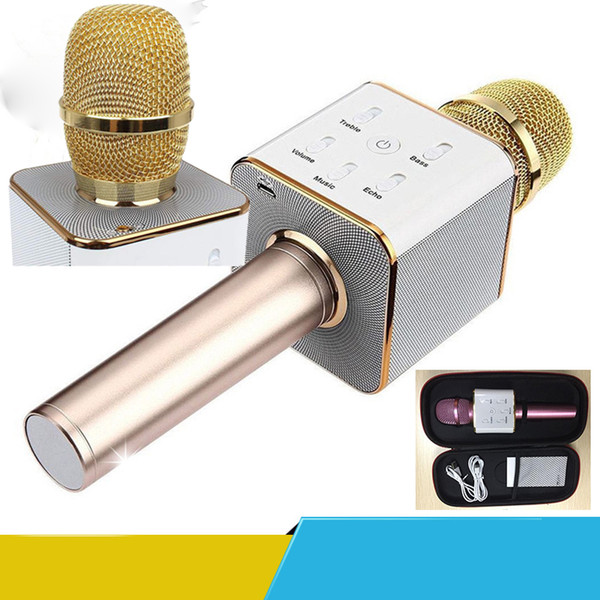 For Iphone Q7 PK K068 K088 Handheld Bluetooth Wireless KTV With Speaker Mic Microfono Handheld For Smartphone Karaoke DHL OTH329