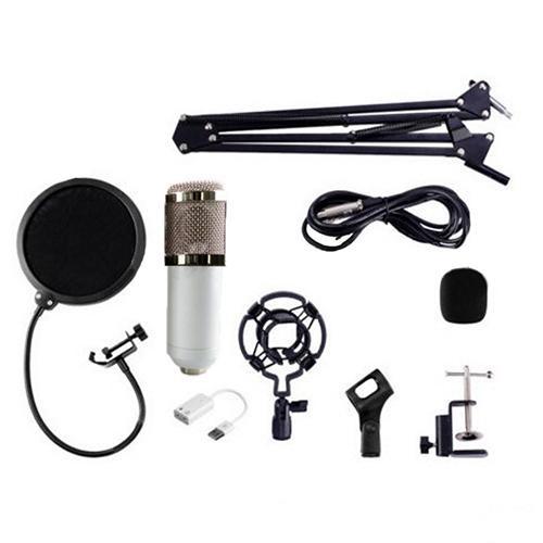 Condenser Wired Recording Microphone Sound Studio with Shock Mount with Holder set for Recording Kit KTV Karaoke