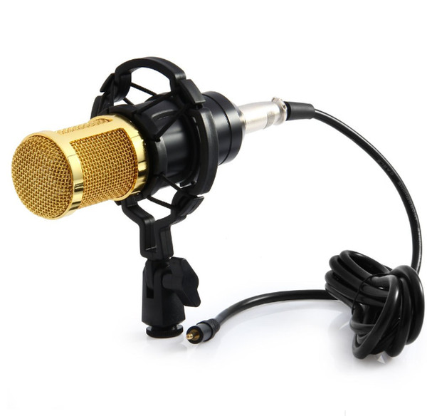 BM-800 High Quality Professional Condenser Sound Recording Wired Microphone with Shock Mount for Radio Braodcasting Singing Black