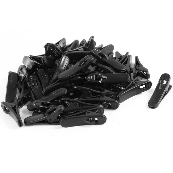 FS Hot 50 Pcs Collar Lapel Mount Mic Earphone Cable Cord Wire Nip Clip Black order<$18no track