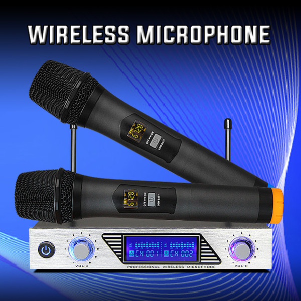 2019 Hotsale UHF Wireless Microphone with LCD Display for DJ set PA Speaker Family Karaoka Wedding Conference Sound Radio live broadcasting