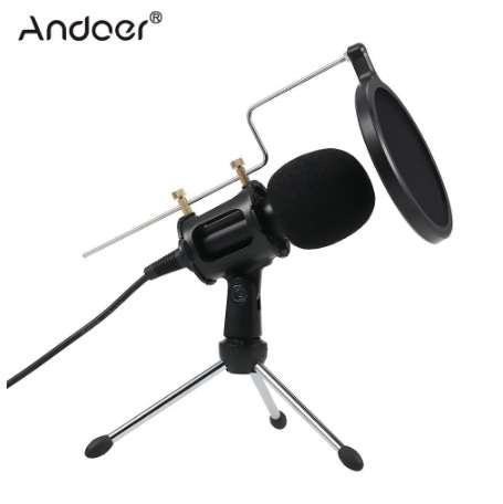 3.5mm Plug Condenser Microphone Mic Play Home Studio Podcast Vocal Recording Microphones for iPhone Laptop PC Tablet Microphone