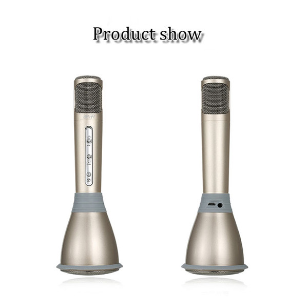 high quality microphone K068 Wireless microfone with Mic Speaker Condenser Mini Karaoke Player KTV Singing Recorder fit for cell phone PC