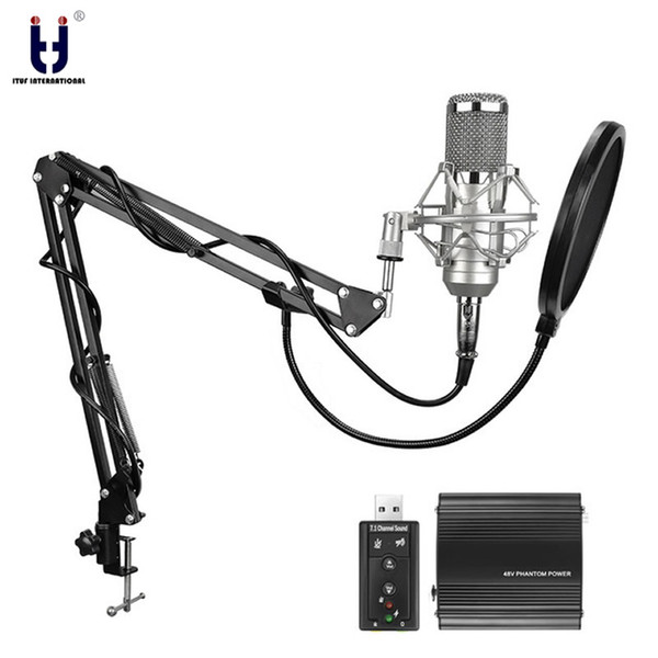 Ituf New Professional Condenser Ituf Professional Condenser Microphone for computer bm 800 Audio Studio Vocal Recording Mic KTV Karaoke + Me