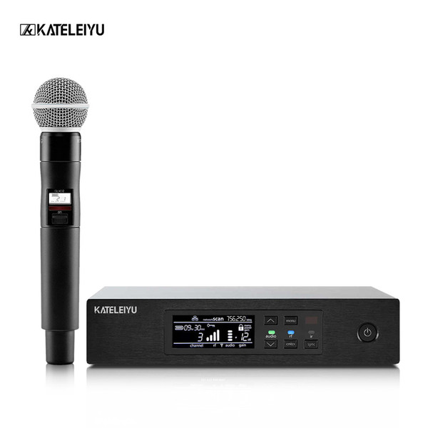 Wireless Microphones Long-Range True Diversity UHF Professional Wireless Microphone System QLXD4 MIC Stage Performance