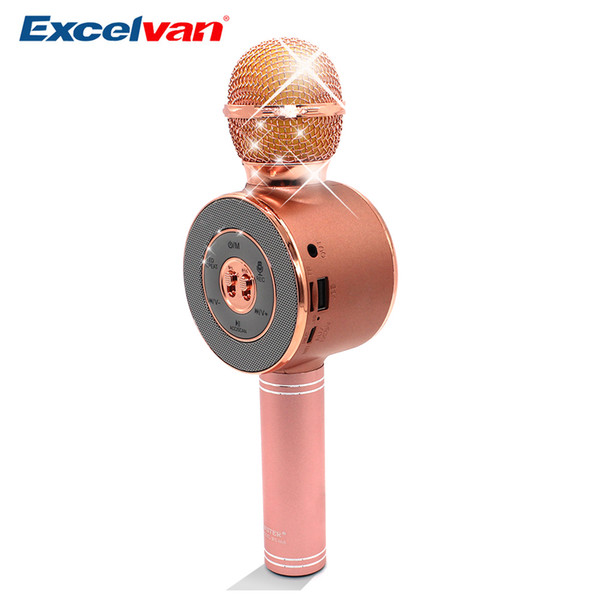 NEW WS668 Wireless microphone bluetooth microphone karaoke Speaker voice changer for PC phone LED Disc light pk ws858