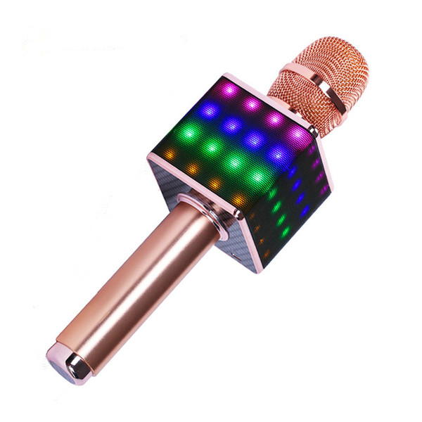 H8 Karaoke Portable Wireless Karaoke Microphone with LED Light, Mini Handheld Cellphone Karaoke Player Built-in Bluetooth Speaker