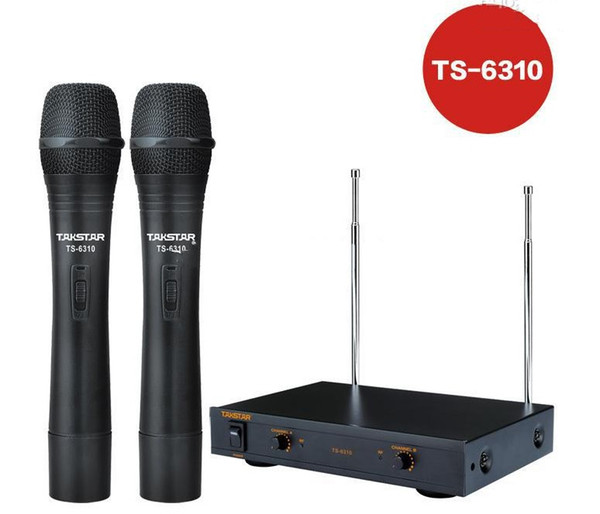 TS-6310 handheld Wireless Microphone System Holding hands with retail packaging professional for household and on stage performance LLFA