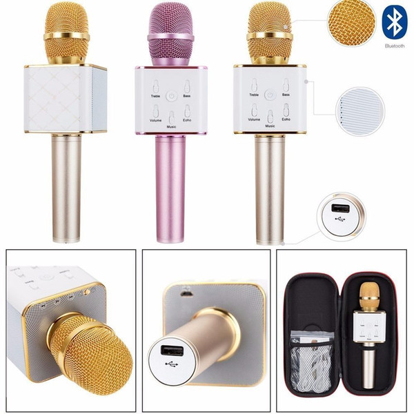 Q7 Wireless Karaoke Handheld Microphone USB KTV Player Bluetooth Mic Speaker for Mobile Phone