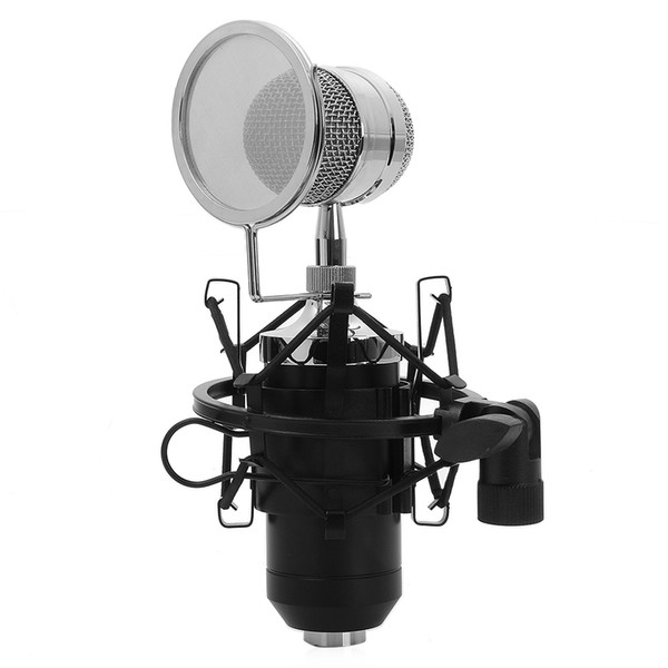 LEIHAO BM - 8000 Professional Sound Studio Recording Condenser Microphone with 3.5mm Plug Stand Holder