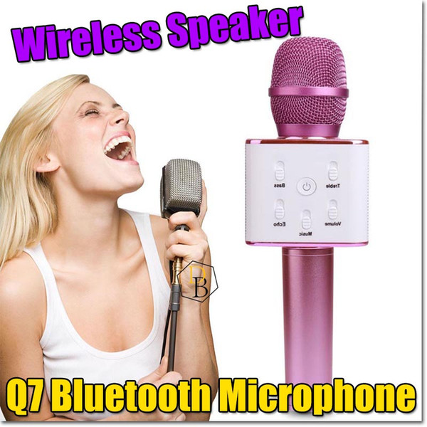 Portable Wireless Karaoke Microphone,Mini Handheld Cellphone Karaoke Player Built-in Bluetooth Speaker,2600 mAh Q7 Karaoke Home MIC Machine