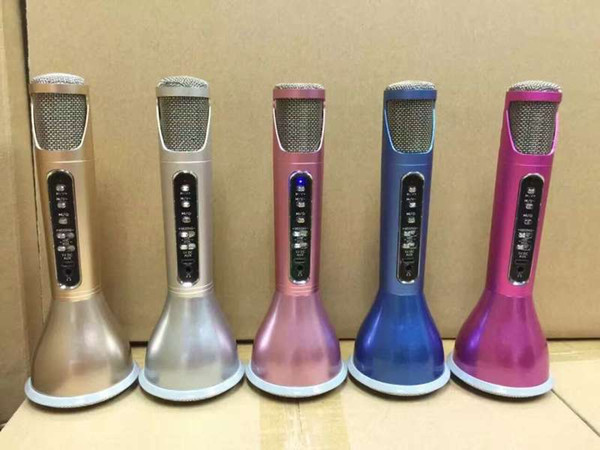 K068 Bluetooth Wireless Microphone microfone with Mic Speaker Condenser Mini Karaoke Player KTV Singing Record by DHL free