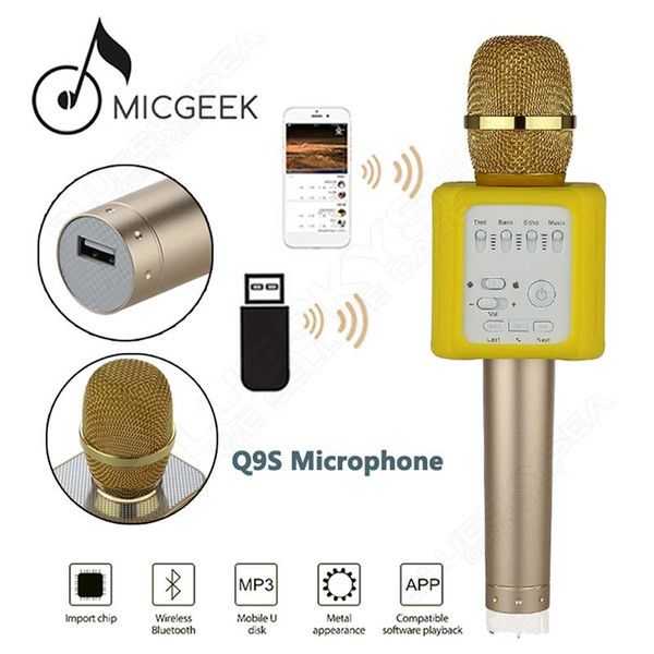 factory wholesale Original MicGeek Q9S 3D Stereo Bluetooth Microphone Wireless Home Karaoke Speaker KTV Excellent Effect Upgraded Microphone