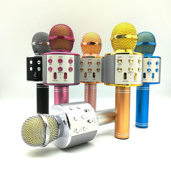 Karaoke Cell Phone Handheld Bluetooth Wirless Microphones Fashion Mix Color Luxury Portable Singing Speaker A/V Accessories