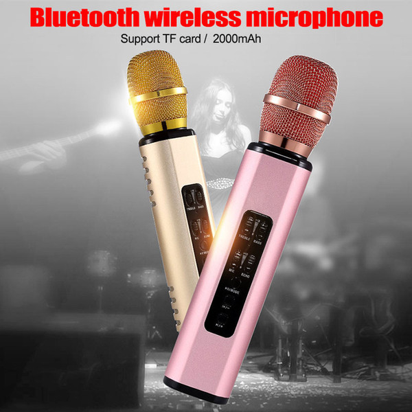 K6 Professional Bluetooth Wireless Microphone Speaker Handheld Microphone Karaoke Mic Music Player Singing Recorder KTV