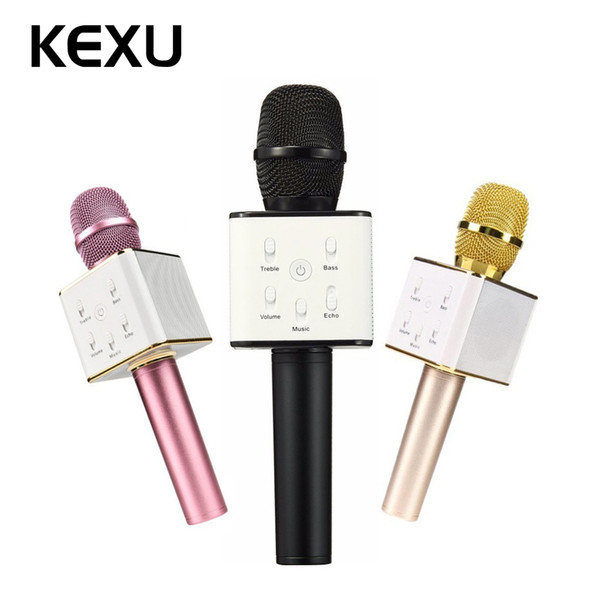 Original KEXU Q7 04 Bluetooth Karaoke Microphone Wireless Professional Player speaker With Carring Case For Iphone Android Free shipping