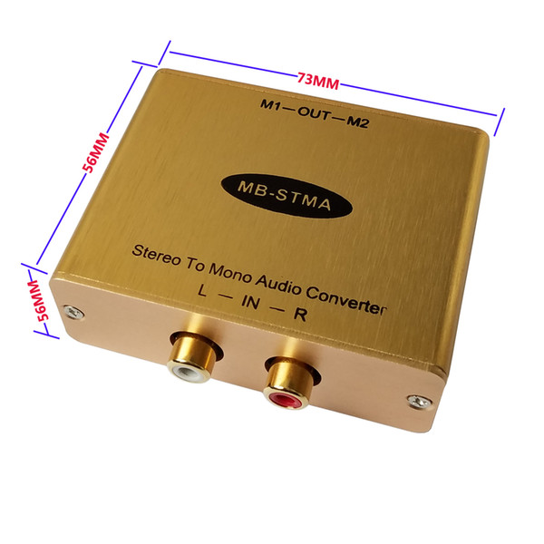 Stereo to Mono Audio converter with isolation output Stereo/Mono adapter Hi-Fi Audio Mixer with 2-CH Mono Isolation output