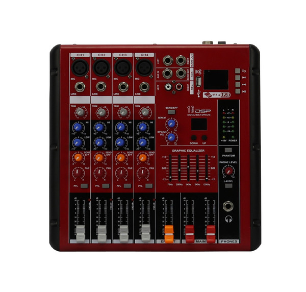 4Channel 48V Phantom 16 DSP Effect USB Bluetooth Audio Mixer SMR4