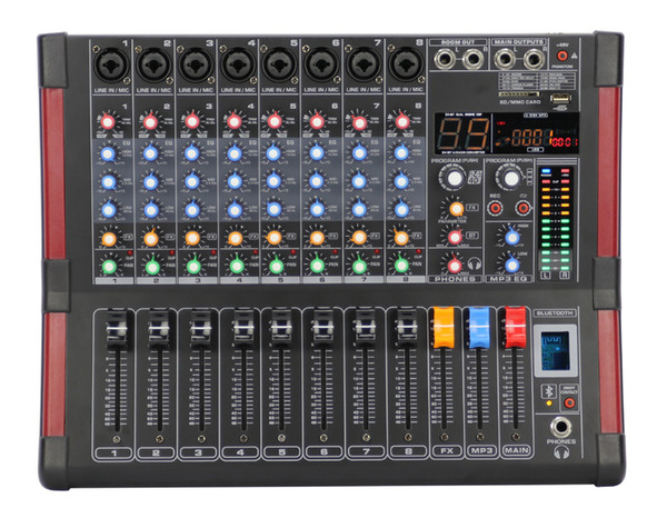 8 Channel 48V Phantom 99 DSP Effect USB Bluetooth Audio Mixer BT8