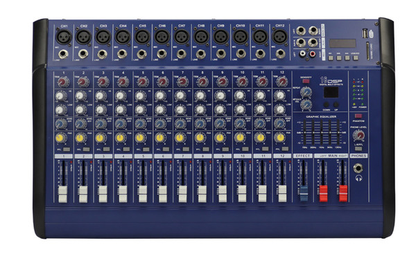 12Channel 2x250W USB/SD Powered Mixer PMX1202