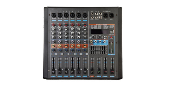 6Channels 2x380W 4ohm 3Band EQ USB Bluetooth 99DSP Effect Audio Mixer P-603