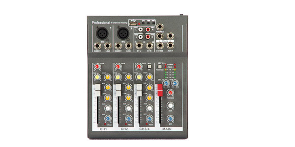 4Channels 3Band EQ Echo Effect Bluetooth And USB Audio Mixer F-4B