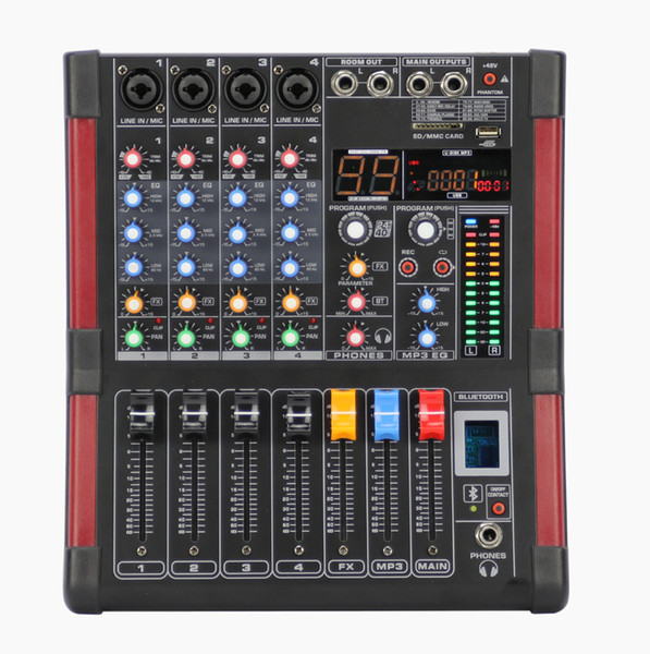 4Channel 48V Phantom 99 DSP Effect USB Bluetooth Audio Mixer BT4